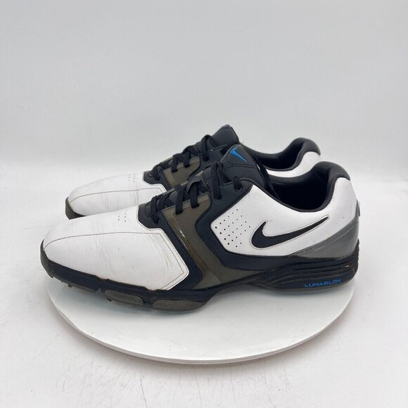 Nike Other - Nike Lunarlon Saddle Style Golf Cleats Men Size 11.5 551456-102 White Shoes